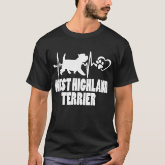 T-shirt Heartbeat - West Highland Terrier Dog Best Friend