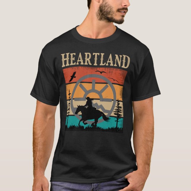 T-shirt Heartland, Heartland Ranch, Coeur du coucher du so (Devant)