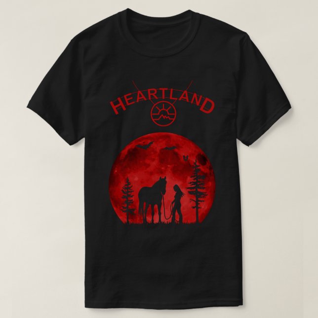 T-shirt Heartland, Heartland Ranch, Coeur du coucher du so (Design devant)