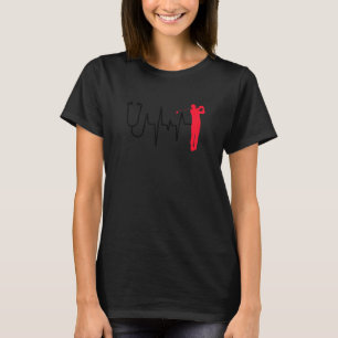 T-shirt Heartline Sports Golf Golf Love Heartbeats Life