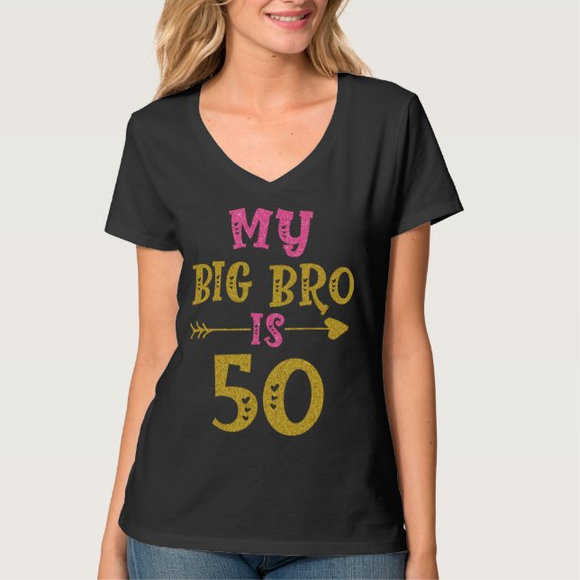 T-shirt Hearts 50th Bday For Big Brother From Sister Broth (Devant)