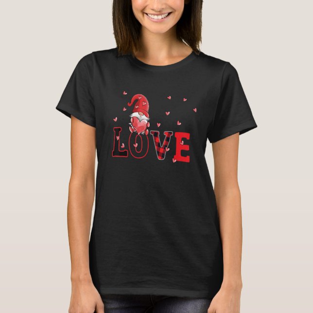 T-shirt Hearts Love Happy Valentine's Day Cute Gnomes For  (Devant)