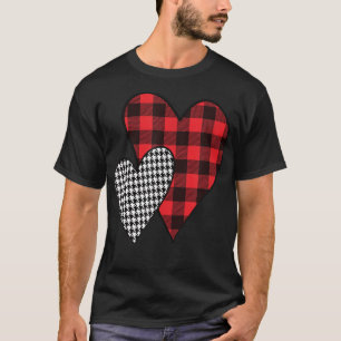 T-shirt Hearts Love Leopard Plaid Women Girls