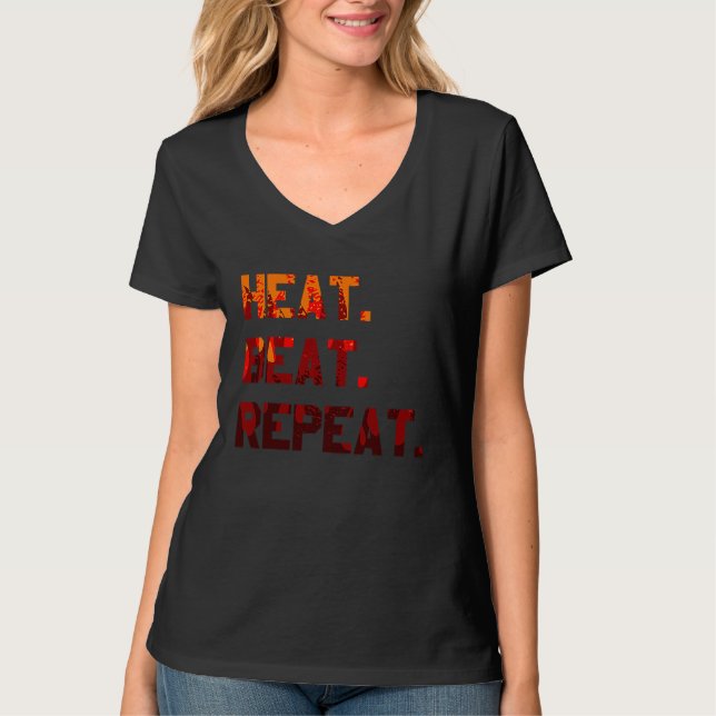 T-shirt Heat Beat Repeat Blacksmith Anvil Bladesmith Forge (Devant)