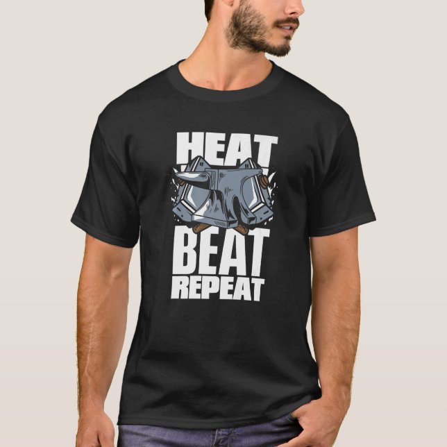 T-shirt Heat Beat Répéter Hobby Légende Forger Anvil Noirs (Devant)