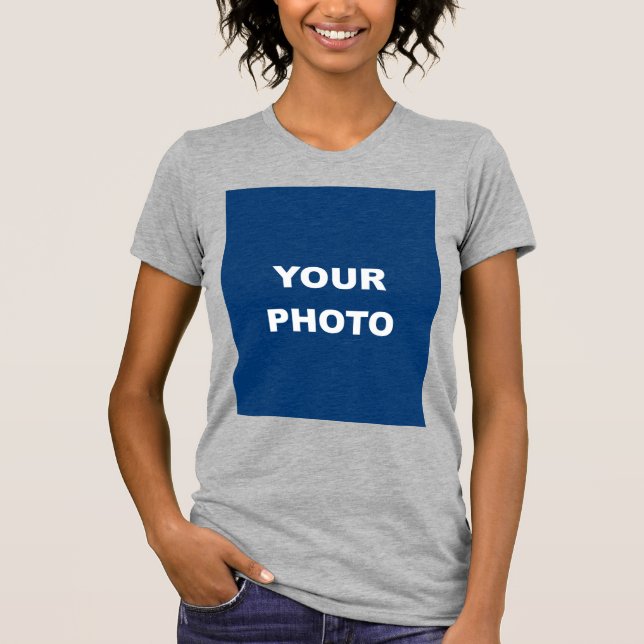 T-shirt Heather Grey Ajouter Votre Image Photo Logo (Devant)