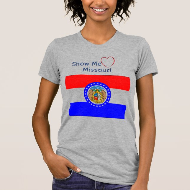 T-shirt Heather Grey 'Montre-moi' Amour Missouri Patriotiq (Devant)