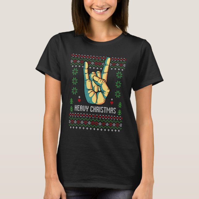 T-shirt Heavy Christmas Death Metal Ugly Xmas Sweater Heav (Devant)