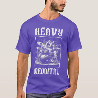 T-shirt Heavy Meowtal Chat Drôle Heavy Metal drôle vintage
