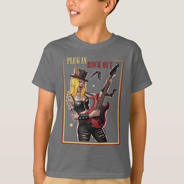 T-shirt Heavy Metal – Branchez-vous. Faites du rock. (Devant)