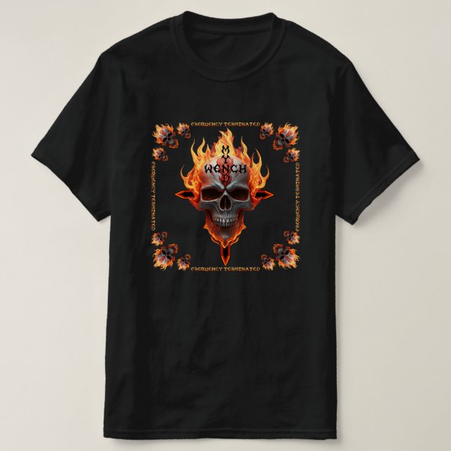 T-shirt Heavy Metal Rock & Roll Music Band Skull Concert (Design devant)