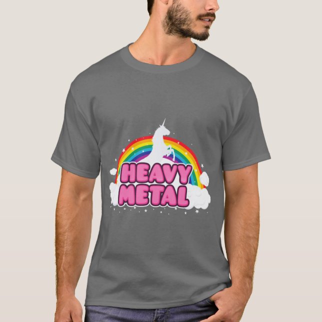 T-shirt Heavy Metal Unicorn friend (Devant)