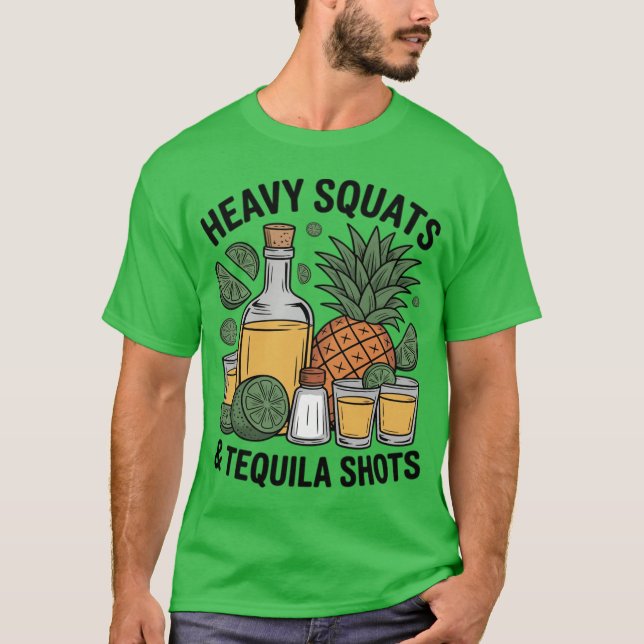 T-shirt Heavy Squats Andequila Shot Personalrainerequila L (Devant)
