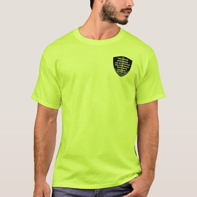 T-shirt Hébreux de sécurité 6:19 en Jaune (Devant)