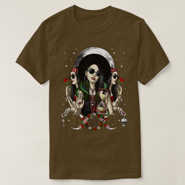 T-shirt Hecate Triple Lune déesse (Design devant)