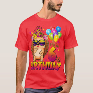 T-shirt Hedgehog 6th Birthday Shirt 6 Years Old Hedgehog B
