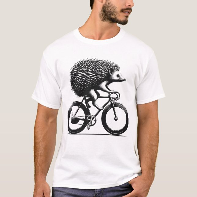 T-shirt Hedgehog équitation Vélo Vélo Vélo Lover Vélo (Devant)