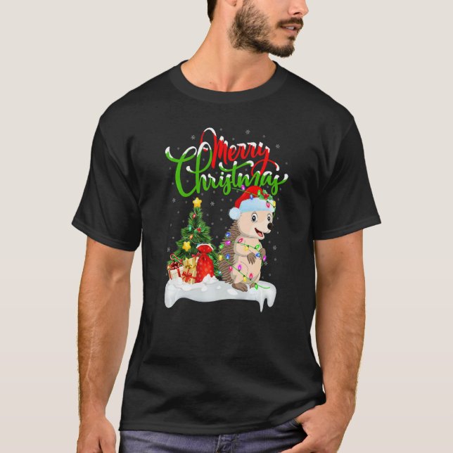 T-shirt Hedgehog  Xmas Decorations Santa Hedgehog Christma (Devant)