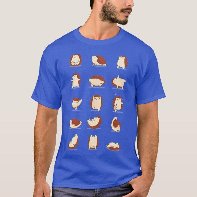 T-shirt Hedgehog yoga family boy (Devant)
