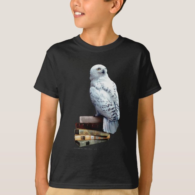 T-shirt Hedwig sur les livres (Devant)