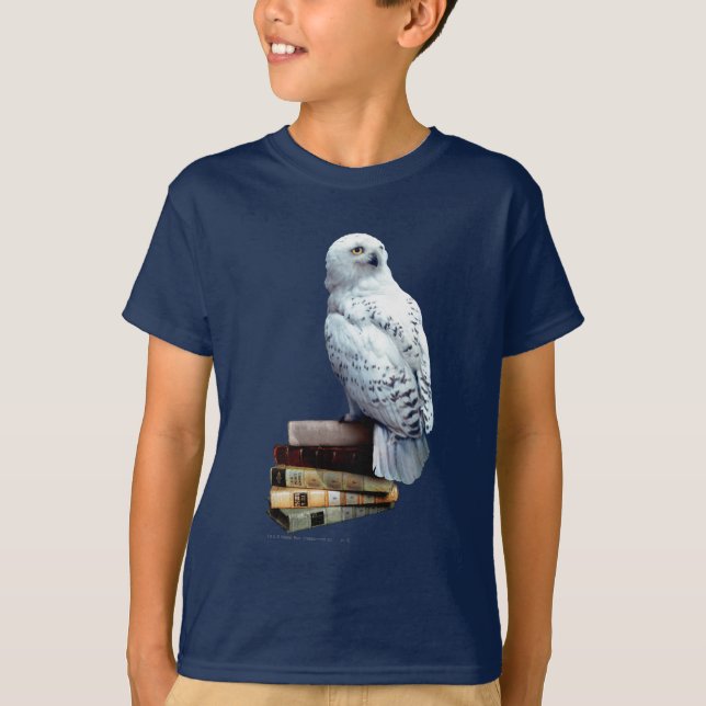 T-shirt Hedwig sur les livres (Devant)