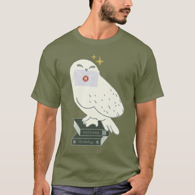 T-shirt Hedwig With Letter Whimsical Drawing (Devant)