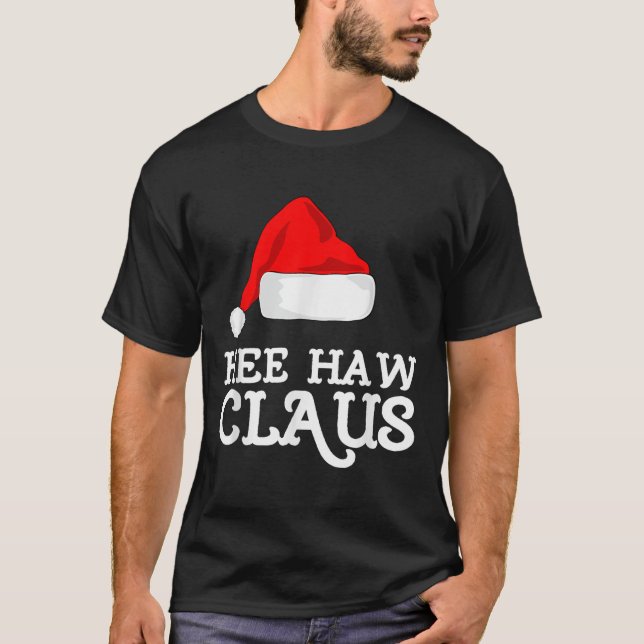 T-shirt Hee-haw Claus Noël Santas Casquette Pajama Famille (Devant)