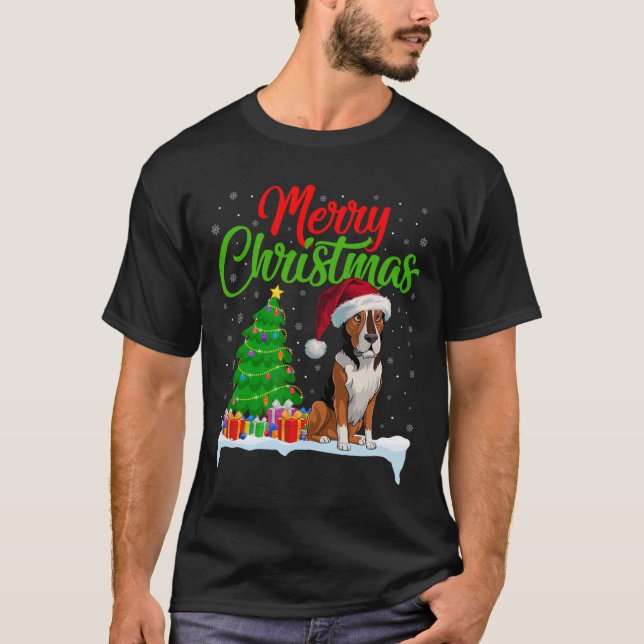 T-shirt Heeler Chien Feux de Noël Lumières Fantastiques No (Devant)