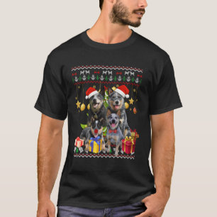 T-shirt Heeler Vilain Chandail de Noël Santa Hat Cadeau