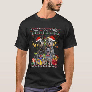 T-shirt Heeler Vilain Chandail de Noël Santa Hat Cadeau