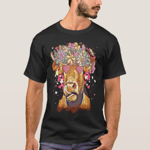 T-shirt Heifer Valentines Day Vache des Highlands de l'Oue