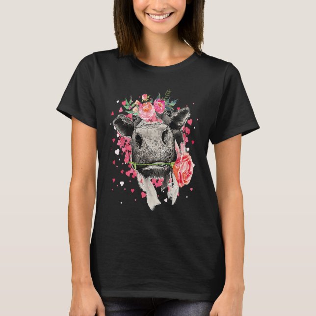 T-shirt Heifer Valentines Day Western Highland Cow  1 (Devant)