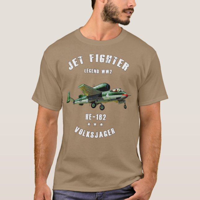 T-shirt Heinkel He 162 Volksjager Militaire Jet Fighter Pl (Devant)