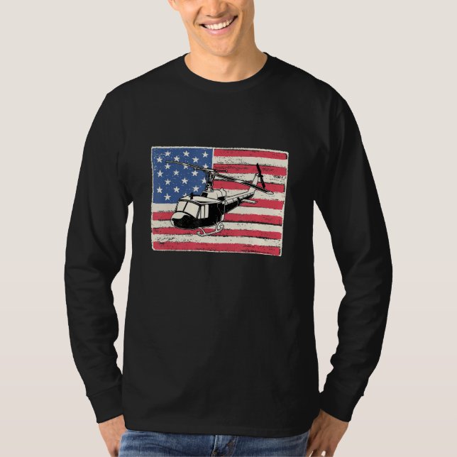 T-shirt Helicopter pilot for men gift american flag patrio (Devant)