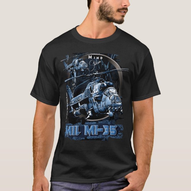 T-shirt Hélicoptère D'Attaque À L'Arrière Mi-35 (Devant)