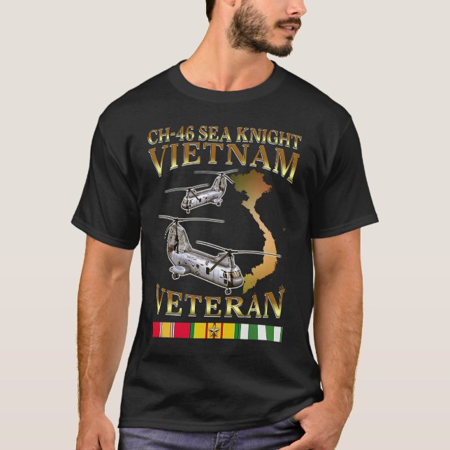 T-shirt Hélicoptère de chevalier de mer Ch 46 Viêt-Nam vét (Devant)