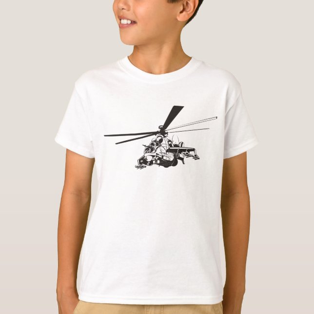 T-shirt Hélicoptère de dessin animé "Hind" (Devant)