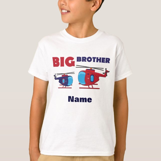 T-shirt Hélicoptère de frère de LearningCandy personnalisé (Devant)