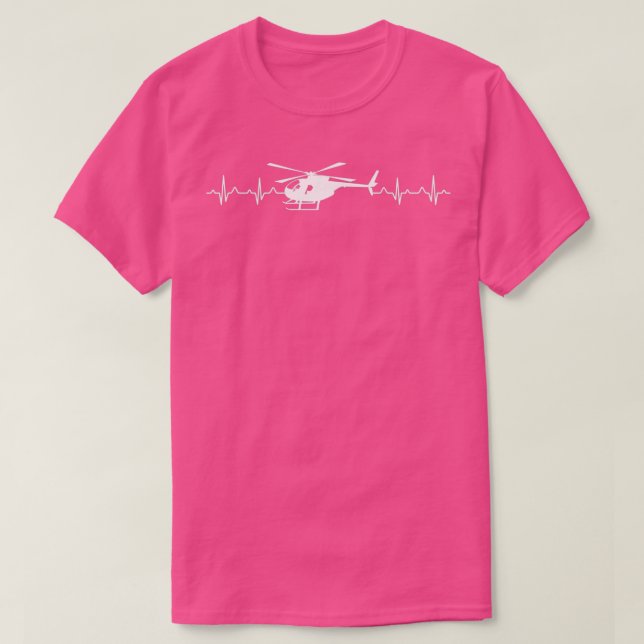 T-shirt Hélicoptère Heartbeat Funny Pilote Lifeline Don 1 (Design devant)