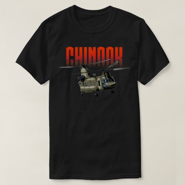 T-shirt Hélicoptère militaire américain Warbird Chinook (Design devant)