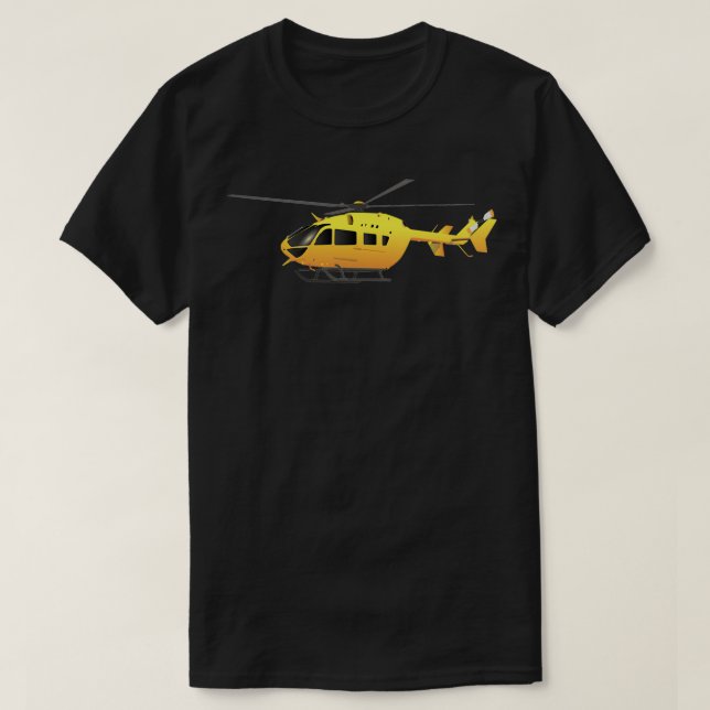 T-shirt Hélicoptère moderne jaune 2 (Design devant)