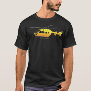 T-shirt Hélicoptère moderne jaune 2