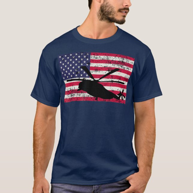 T-shirt Hélicoptère patriotique CH53 et MH53 (Devant)