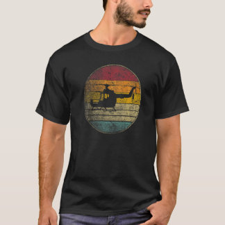 T-shirt Hélicoptère Pilote Volant Gif Retro Style Vintage 