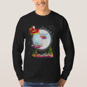 T-shirt Hélicoptère Reindeer Père Noël Sleigh Pilot Noël