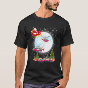 T-shirt Hélicoptère Reindeer Père Noël Sleigh Pilot Noël