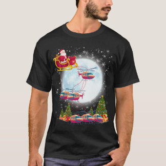 T-shirt Hélicoptère Reindeer Père Noël Sleigh Pilot Noël