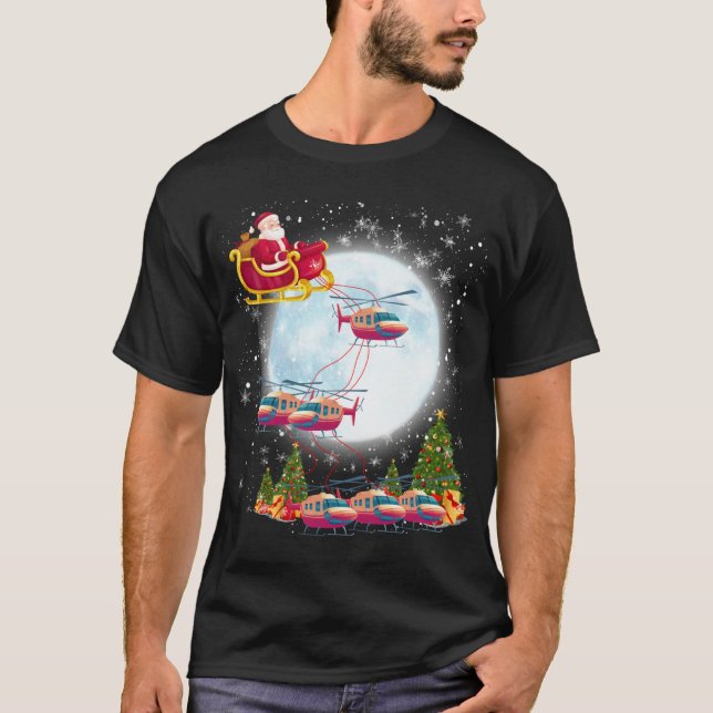 T-shirt Hélicoptère Reindeer Père Noël Sleigh Pilot Noël (Devant)