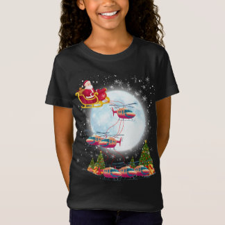 T-Shirt Hélicoptère Reindeer Père Noël Sleigh Pilot Noël