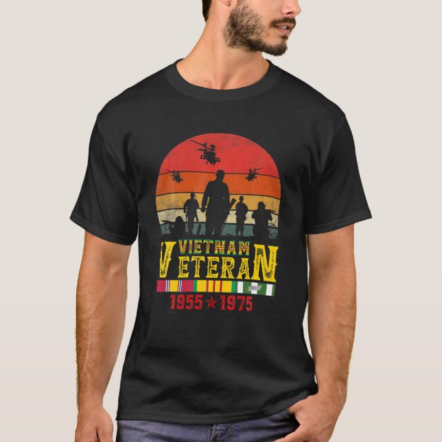 T-shirt Hélicoptère vétéran du Vietnam Bell UH-1 Huey Vint (Devant)
